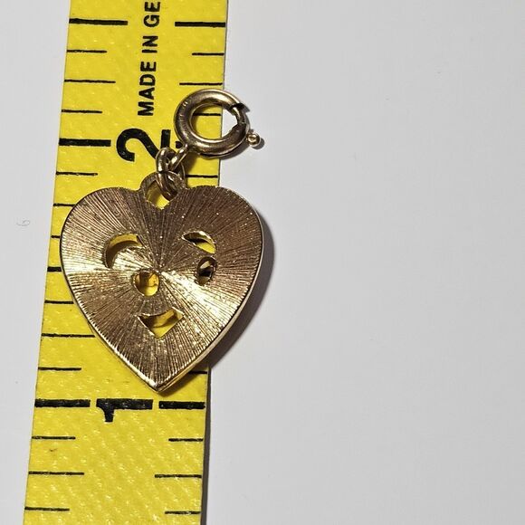 **Final Sale** Vintage Monet Sweet 16 HEART Gold Tone Charm Pendant Birthday - Picture 5 of 10